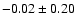 $ -0.02 \pm 0.20$
