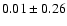 $ 0.01 \pm 0.26$