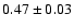 $ 0.47 \pm 0.03$