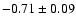 $ -0.71 \pm 0.09$