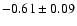 $ -0.61 \pm 0.09$