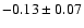 $ -0.13 \pm 0.07$