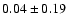 $ 0.04 \pm 0.19$