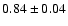 $ 0.84 \pm 0.04$