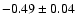 $ -0.49 \pm 0.04$