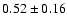 $ 0.52 \pm 0.16$