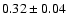$ 0.32 \pm 0.04$