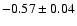 $ -0.57 \pm 0.04$