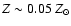 $Z \sim 0.05~Z_\odot$