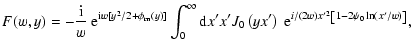 $\displaystyle %
F(w,y)= - \frac{{\rm i}}{w} ~{\rm e}^{{\rm i} w [y^2 / 2+\phi_{...
...e}^{i/(2w) x^{\prime 2} \left[1-2 \psi_0
\ln \left(x^{\prime}/w\right)\right]},$