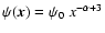 $\psi(\vec{x})=\psi_0 ~x^{-\alpha+3}$