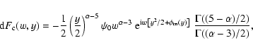 \begin{displaymath}%
{\rm d}F_{\rm c}(w,y)= -\frac{1}{2} \left( \frac{y}{2} \rig...
...\right]}~ \frac{\Gamma((5-\alpha)/2)}
{\Gamma((\alpha-3)/2)},
\end{displaymath}