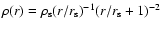 $\rho (r) = \rho_{\rm s} (r/r_{\rm s})^{-1} (r/r_{\rm s}+1)^{-2}$
