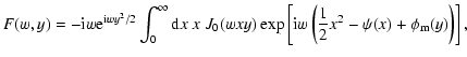 $\displaystyle %
F(w,y) = -{\rm i} w {\rm e}^{{\rm i} w y^2/2}
\int_0^{\infty} {...
...[ {\rm i} w \left( \frac{1}{2} x^2 - \psi(x) + \phi_{\rm m}(y) \right)
\right],$