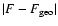 $\vert F-F_{{\rm geo}}\vert$