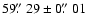 $59\hbox{$.\!\!^{\prime\prime}$ }29 \pm 0\hbox{$.\!\!^{\prime\prime}$ }01$