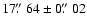 $17\hbox{$.\!\!^{\prime\prime}$ }64 \pm 0\hbox{$.\!\!^{\prime\prime}$ }02$