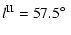 $\displaystyle l^{{\rm II}}= 57.5 \mbox{$^\circ$ }$