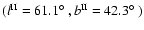 $(l^{{\rm II}}=61.1\mbox{$^\circ$ },
b^{{\rm II}}=42.3\mbox{$^\circ$ })$