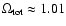 $\Omega_{{\rm tot}}\approx 1.01$