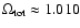 $\Omega_{{\rm tot}}\approx 1.010$