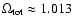 $\Omega_{{\rm tot}}\approx 1.013$