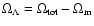 $\Omega_\Lambda =
\Omega_{{\rm tot}}- \Omega_{{\rm m}}$