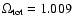 $\Omega_{{\rm tot}}=1.009$