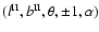 $(l^{{\rm II}},b^{{\rm II}},\theta, \pm1, \alpha)$