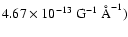 $ 4.67 \times10^{-13}~{\rm G}^{-1} ~\mbox{\AA}^{-1})$
