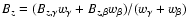 $B_z=(B_{z,\gamma} w_\gamma+B_{z,\beta} w_\beta)/(w_\gamma+w_\beta)$