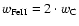 $w_{\rm FeII}=2\cdot w_{\rm C}$
