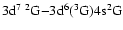 $\rm 3d^7\ ^2G{-}3d^6(
^3G) 4s^2G$
