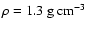 $\rho = 1.3\ {\rm g~ cm^{-3}}$