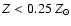 $Z < 0.25~Z_{\odot}$