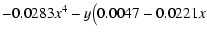 $\displaystyle -0.0283x^4- y\big(0.0047-0.0221x$