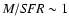 $M/{\it SFR}\sim1$
