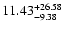 $\rm 11.43^{+26.58}_{-9.38}$