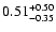 $\rm0.51^{+0.50}_{-0.35}$