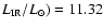 $L_{\rm IR}/L_{\odot })=11.32$