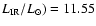 $L_{\rm IR}/L_{\odot })=11.55$