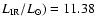$L_{\rm IR}/L_{\odot })=11.38$