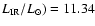 $L_{\rm IR}/L_{\odot})=11.34$