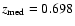$z_{\rm med}=0.698$