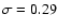 $\sigma=0.29$
