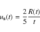 \begin{displaymath}u_{\rm s}(t)=\frac{2}{5}\frac{R(t)}{t}
\end{displaymath}