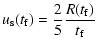 $\displaystyle u_{\rm s} (t_{\rm f}) = \frac{2}{5} \frac{R(t_{\rm f})}{t_{\rm f}}$