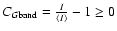 $C_{G \rm band}=\frac{I}{\left\langle I\right\rangle}-1\ge 0$
