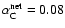 $\alpha_{\rm C}^{\rm net}= 0.08$