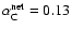 $\alpha_{\rm C}^{\rm net}= 0.13$